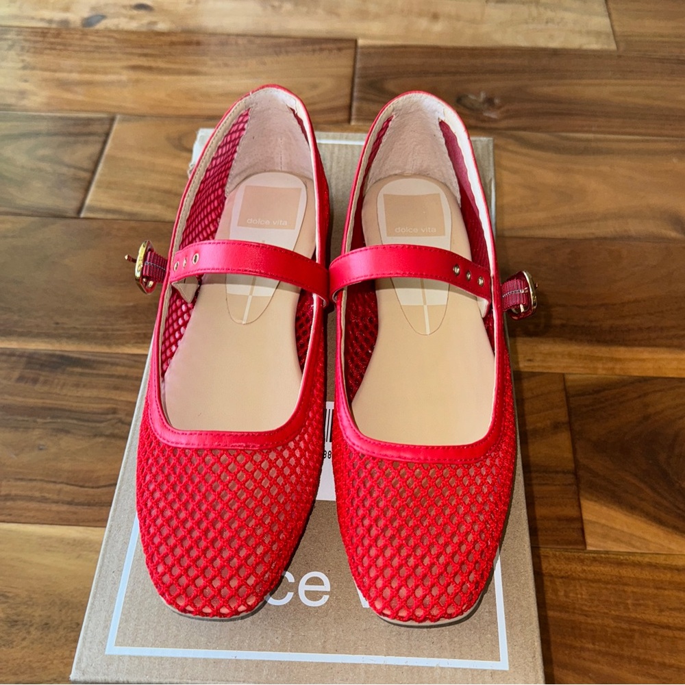 DOLCE VITA Rodni Mesh Ballet Flats Chili Woven Mesh
